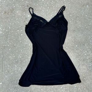 Morgan Taylor Intimates Stretchy Soft Black Mini Slip Dress